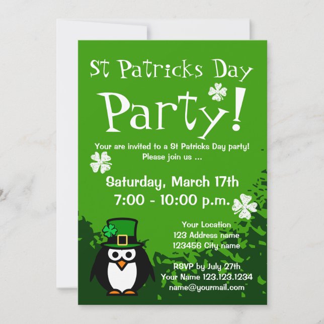 Invitations amusantes de Jour de la Saint Patrick  (Devant)