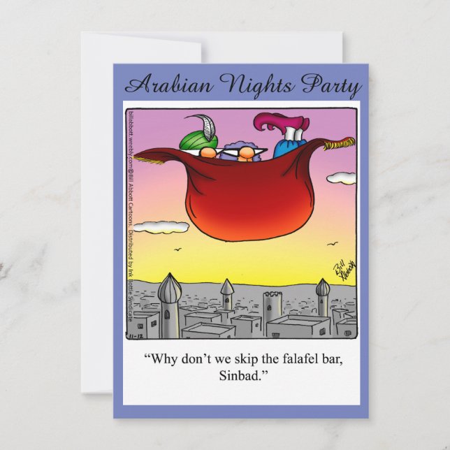 Invitations amusantes de la Fête des nuits arabes (Devant)