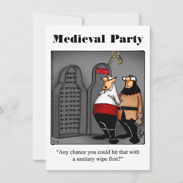 Invitations amusantes de la fête médiévale (Devant)
