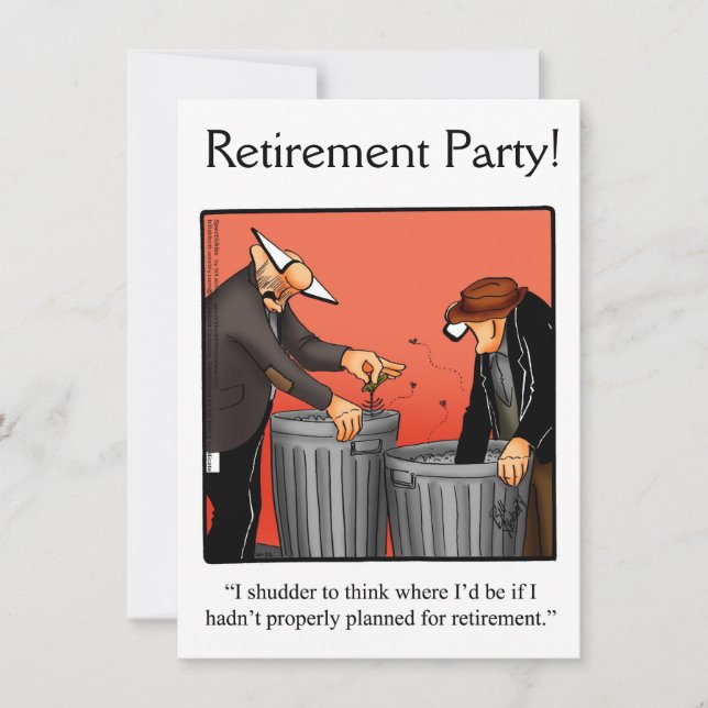 Invitations amusantes de l'Humour de retraite (Devant)