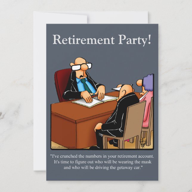 Invitations amusantes de l'Humour de retraite (Devant)