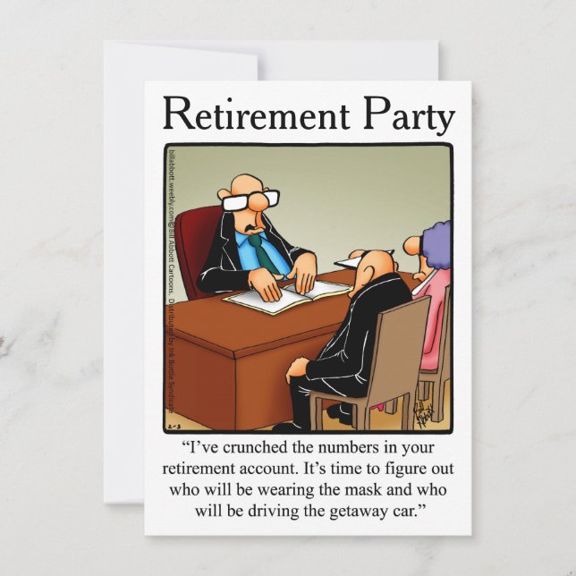 Invitations amusantes de l'Humour de retraite (Devant)