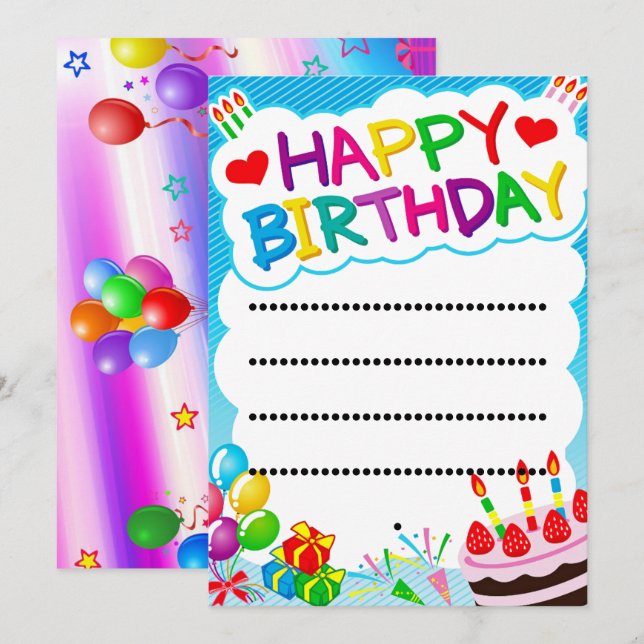 invitations and announcements for all your events (Front/Back)