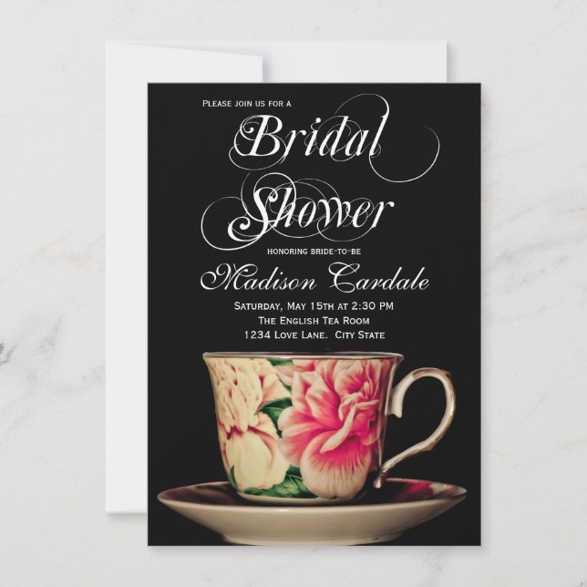 Invitations anglaises de Fête de la mariée de (Devant)
