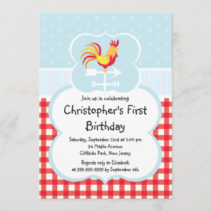 Invitations animales d'anniversaire de basse-cour