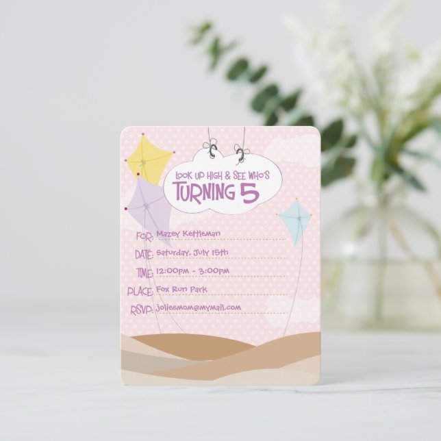 Invitations | Anniversaire | Kites balnéaires (Debout devant)