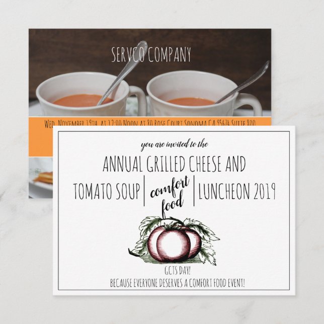 Invitations annuelles de repas Comfor de l'entrepr (Devant / Derrière)