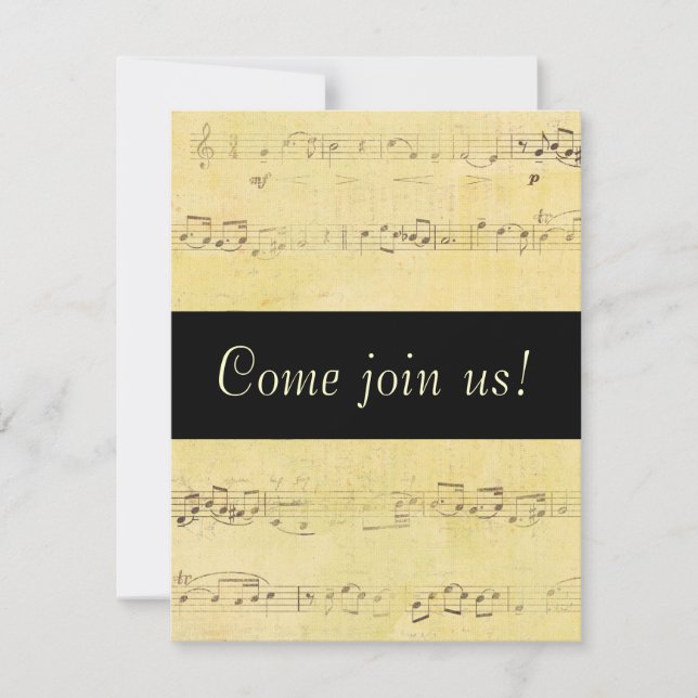 Invitations antiques grunges vintages de notes (Devant)