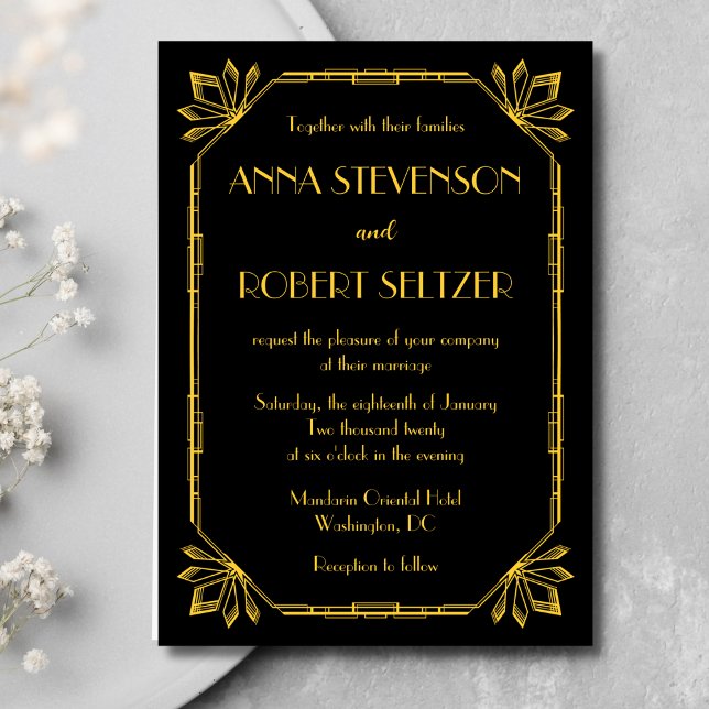 Invitations Art Déco Great Gatsby (Créateur téléchargé)