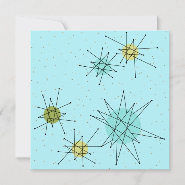 Invitations atomiques bleues de Starbursts des (Devant)