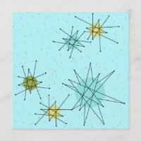 Invitations atomiques bleues de Starbursts des