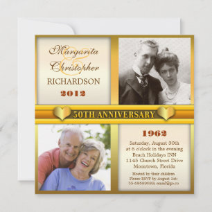 invitations au 50e anniversaire d'or design modern