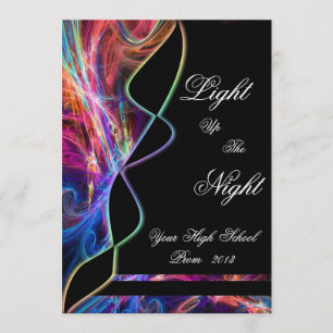 Invitations au bal de promo du lycée Neon Lights