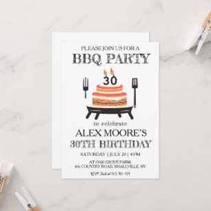 invitations au barbecue à 30e anniversaire