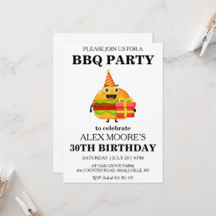 invitations au barbecue à 30e anniversaire