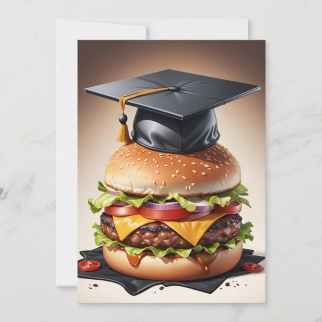 invitations au barbecue de graduation moderne (Devant)