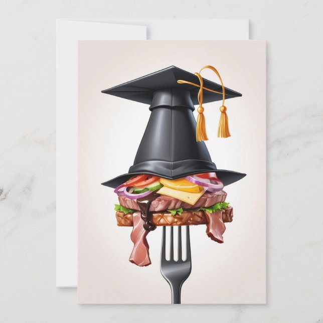 invitations au barbecue de graduation moderne (Devant)