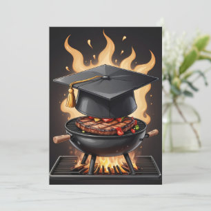 invitations au barbecue de graduation moderne
