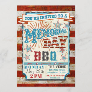 Invitations au barbecue du Memorial Day