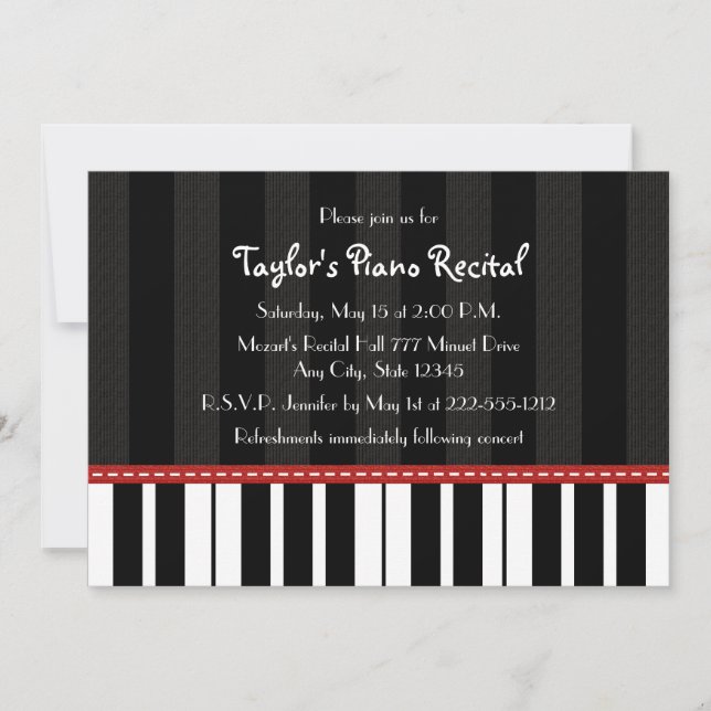 Invitations au considérant de piano Invitations (Devant)