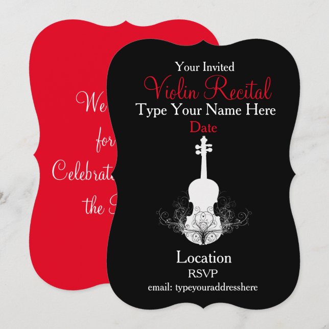 Invitations au considérant Violon (Devant / Derrière)