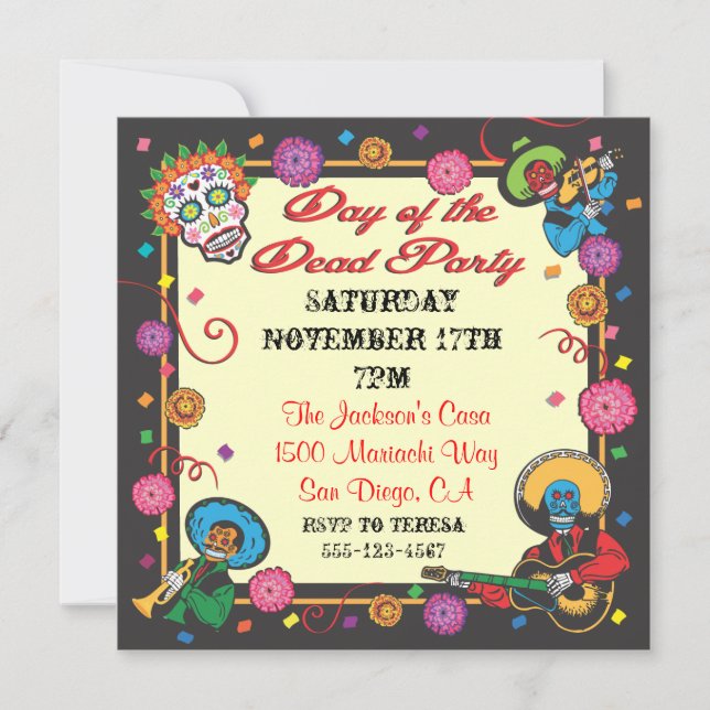 Invitations au Jour des Fêtes Mortes (Devant)