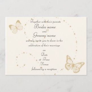 Invitations au mariage à thème Gold et Ivory Butte