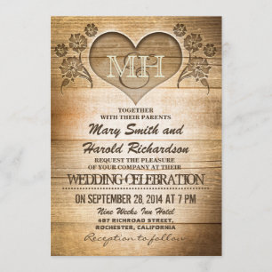invitations au mariage campagnard rustique
