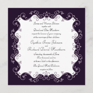 Invitations au mariage Carré violet profond