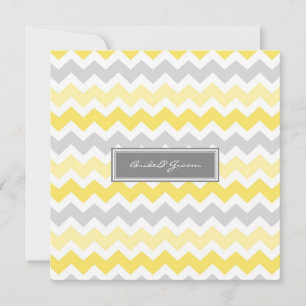 Invitations au mariage Chevron jaune gris