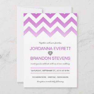 Invitations au mariage Chevron Ombre de Lavender P