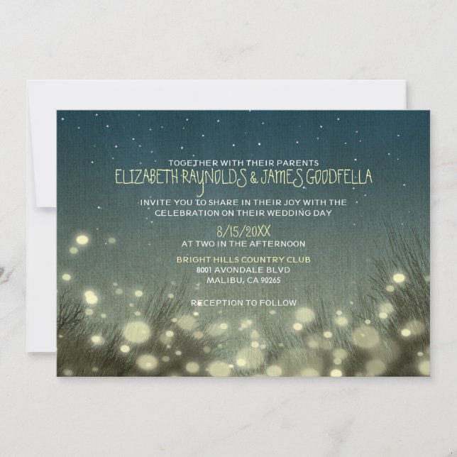 Invitations au mariage dans le jardin de campagne (Devant)