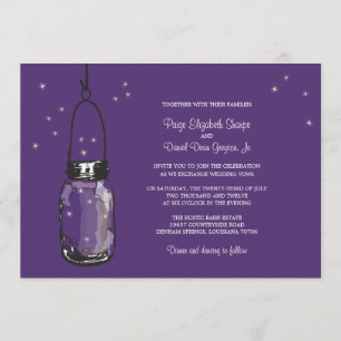Invitations au mariage de Mason Jar et Fireflies