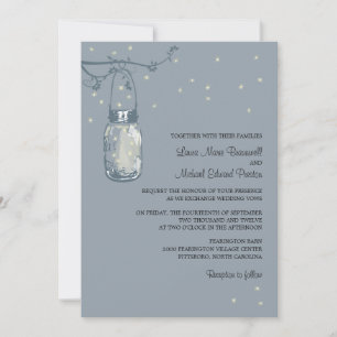 Invitations au mariage de Mason Jar et Fireflies