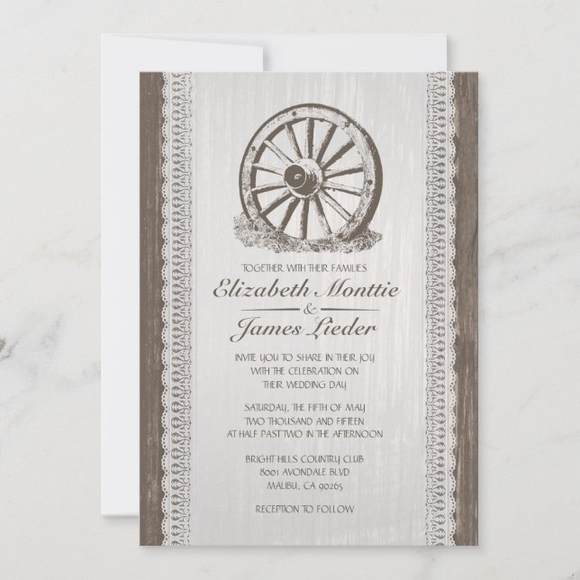 Invitations au mariage de Wagon Wagon Country (Devant)