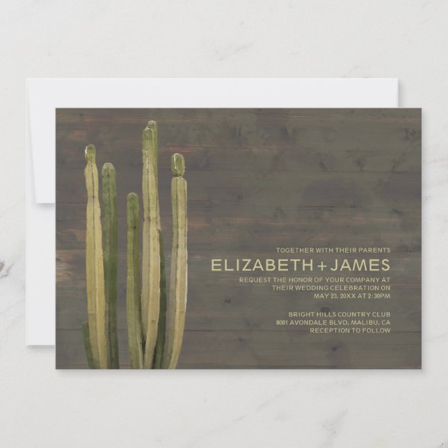 Invitations au mariage des cactus occidentaux (Devant)