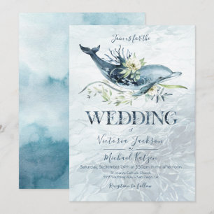 Invitations au mariage des dauphins de l'océan tro