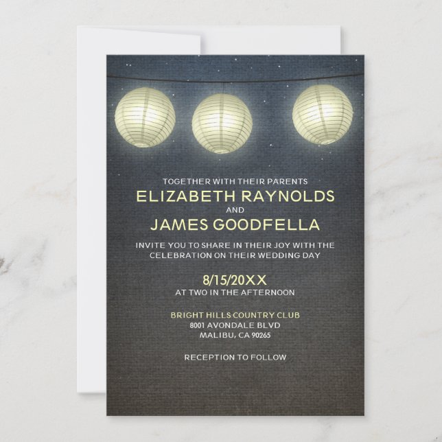 Invitations au mariage des Lanternes (Devant)