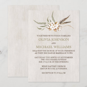 Invitations au mariage du coton du Sud