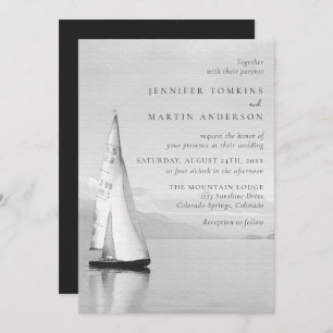 Invitations au mariage du lac Watercolor Sailboat