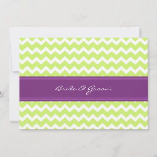 Invitations au mariage Green Plum Chevron