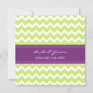 Invitations au mariage Green Plum Chevron
