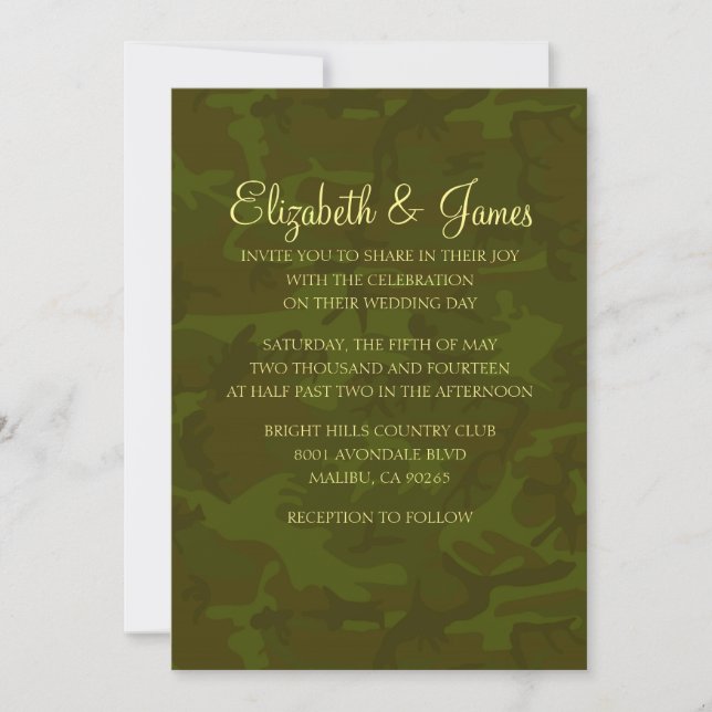 Invitations au mariage militaire moderne sur mesur (Devant)