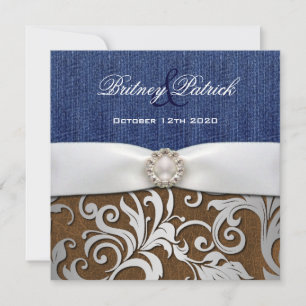 Invitations au mariage occidental de Leather et De