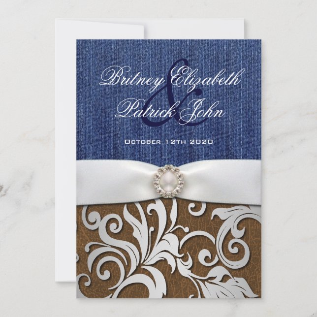 Invitations au mariage occidental de Leather et De (Devant)