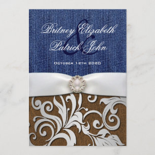 Invitations au mariage occidental de Leather et De