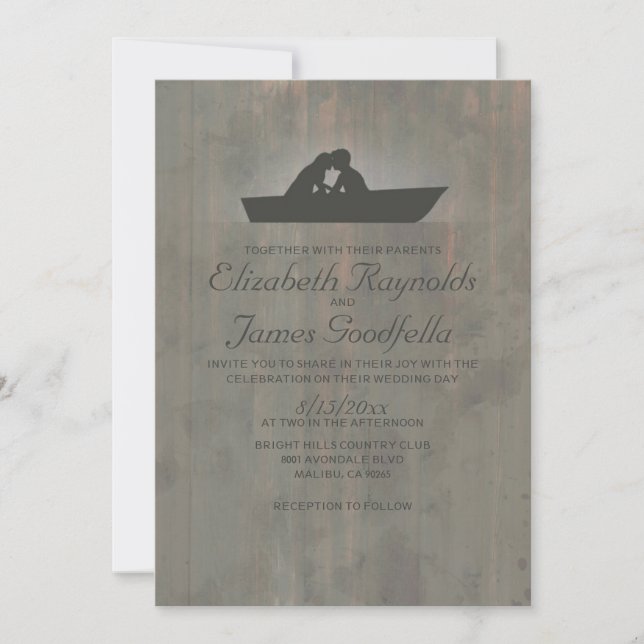 Invitations au mariage par bateau (Devant)