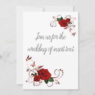 INVITATIONS AU Mariage Rouge Roses