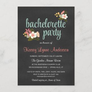 Invitations au tableau de bord floral du Bachelore