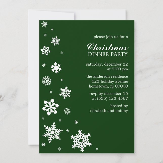 Invitations aux flocons de neige de Whimsy (Devant)